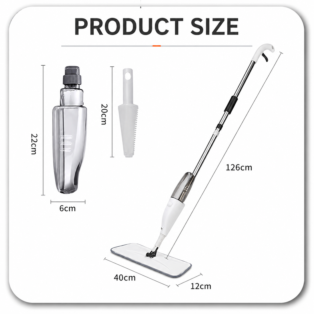 Premium Spray Mop with Refillable Water Tank & 3 Microfiber Pads